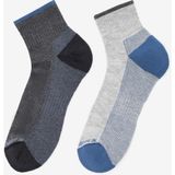 Skechers 1/2 Terry Trail Qtr Crew - 2'Li Paket Erkek Çorap Erkek Grey/Grey Çorap S118740-039 - Gri