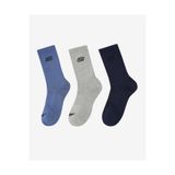 SKECHERS 3'lü Unisex Yarım Taban Destekli Ribanalı Crew Çorap, 9-11, S117453-460, lacivert, üniseks-yetişkin
