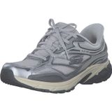 Skechers Bayan Stamina spor ayakkabısı, Gümüş Duraleather Gri File Süsleme, 36 EU