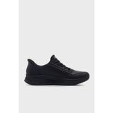 Skechers Bobs Squad 4 Key Look Deri Logolu Kalın Taban Sneaker Bayan Ayakkabı 117740 BBK SİYAH