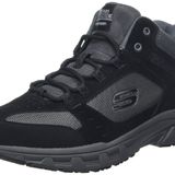 Skechers Erkek Oak Canyon Ironhide trekking ayakkabısı, yürüyüş botları,Black Suede Mesh Pu Charcoal Trim,42 EU