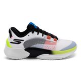 Skechers Erkek SKX RESAGRIP Basketbol Ayakkabısı, Beyaz-siyah-kırmızı-sarı, 43 EU