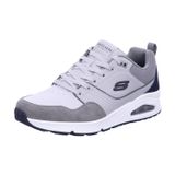 Skechers Erkek UNO spor ayakkabı, Gri Duraleather süet file, 44 EU