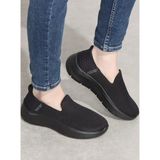 Skechers Go Walk Flex -Slip-Ins Siyah Kadın Spor Ayakkabı Düz Taban Tekstil Malzeme ile Hafif