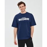 Skechers Graphic T-Shirt M Short Sleeve Erkek Lacivert Tshirt S241070-410 - XL