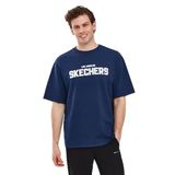 Skechers Graphic T-Shirt M Short Sleeve Erkek Lacivert Tshirt