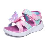 Skechers Jumpsters kız çocuk sandaleti, kelebek, Brites sandalet, Pink Sparkle Sentetik Multi Trim, 23 EU