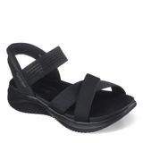 Skechers Kadın Ultra Flex 3.0-Never Netter Eller Serbest Slip-ins Sandalet, Siyah/Siyah, 39 EU