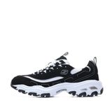 Skechers Kız Çocuk D'Lites-Lil Blossom Spor Ayakkabı, Siyah Trubuck Beyaz Örgü Gümüş Trim, 45 EU