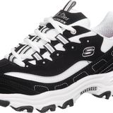 Skechers Kız çocukları için D'lites Jungle Adventure Modaya uygun spor ayakkabı,Black Trubuck White Mesh Silver Trim,39 EU