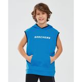 Skechers Lightweight Fleece Two Yarn B Sleeveless Hoodie Sweatshirt Erkek Çocuk Gs Mavi Sweatshirt