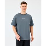 Skechers M Graphic Tee Reflect Logo Oversize T-Shirt Erkek Gri Tshirt S231094-3998 - XL