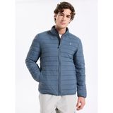 Skechers Mavi Erkek Dik Yaka Regular Fit Mont S2520277-3998 M Essential Outerwear