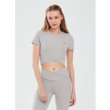 Skechers S241133-003 Performance Coll. W Short Sleeve Antrasit Bisiklet Yaka Kadın T-shirt