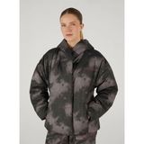 Skechers S242235-001 W Outerwear Padded Jack Siyah - Gri Kadın Kapüşon Yaka Mont