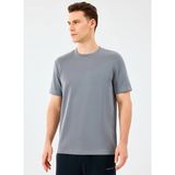 Skechers S2510044-1767 Regular Crew Neck T Gri Yuvarlak Regular Fit Düz Erkek T-Shirt