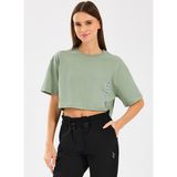 Skechers S2510145-306 W Crop Fit Graphic Tee Yeşil Kadın T-Shirt