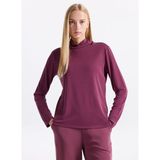 Skechers S2520185-3877 W Turtle Neck Longsle Mor Yuvarlak Yaka Regular Fit Düz Kadın T-Shirt