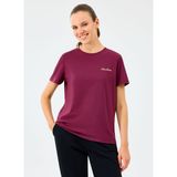 Skechers S2520239-3877 W Light Fabric T-Shir Bordo Regular Fit Kadın T-Shirt