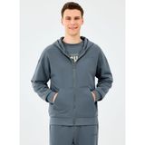 Skechers S2610014-3998 M Essential Full Zip Gri Kapüşonlu Regular Fit Erkek Sweatshirt