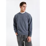 Skechers S2610015-3998 M Essential Crewneck Gri Kapüşon Yaka Regular Fit Erkek Sweatshirt