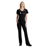 Skechers SKT221 – SKP668 Kadın Scrubs Takım – Ithal, Ultra Esnek ve Premium Konforlu Doktor Forması - Siyah