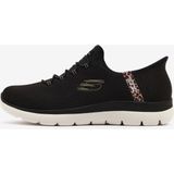 SKECHERS SUMMITS LEOPARD CHIC Kadın Siyah Spor Ayakkabı 150275TK BKMT