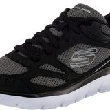 Skechers Summits South Rim erkek spor ayakkabısı, Siyah Deri Örgü Beyaz Trim, 46 EU