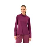 Skechers Turtle Neck Longsleeve Softluxe T-Shirt, S, S2520185, Bordo, Kadın