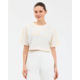Skechers W Crop Graphic T-Shirt Kadın Beyaz Tshirt S2610054-3855 - M