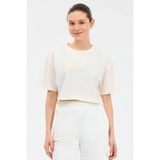 Skechers W Crop Graphic T-Shirt Kadın Beyaz Tshirt S2610054-3855 - XS