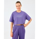 Skechers W Heavy Fabric T-Shirt Kadın Mor Tshirt S2520183-0277 - L