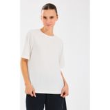 SKECHERS W Lounge Regular Crew Neck T-shirt Kadın Off White Tshirt S2510327-102