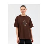 SKECHERS W Oversize Fit Graphic T-Shirt Kadın Darkbrown Tshirt S2610050-2210