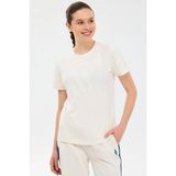 Skechers W Regular Fit Graphic T-Shirt Kadın Beyaz Tshirt S2610057-3855 - XS