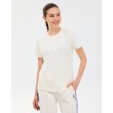 Skechers W Regular Fit Graphic T-shirt Kadın Beyaz Tshirt S2610057-3855
