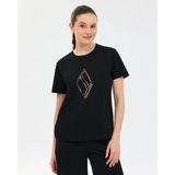 Skechers W Regular Fit Graphic T-Shirt Kadın Siyah Tshirt S2610049-3817 - XS