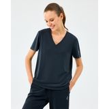 Skechers W V Neck T-Shirt Kadın Siyah Tshirt S2510277-3817 - XS