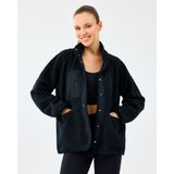 Skechers W Woven Detailed Pull Over Sherpa Kadın Siyah Mont S2520218-3817
