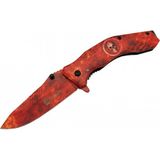 Skeleton 7000B Kamp Çakı 20 cm - Kırmızı Iskelet Desenli, Otomatik