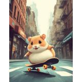Sketch Book: Hamster in the City Streets: Ideal for sketching, doodling, and capturing your creativity in a stylish and fun way. Size 8.5 x 11 inches and 100 blank pages