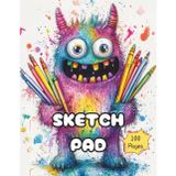 Sketch Pad - Drawing Books for Kids 4-12: 100 Blank Pages Sketchbook, Colorful Monster Cover, 8.5 x 11 Inches