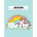 Sketchbook: A Cute Unicorn Kawaii Large SKETCHBOOK/NOTEBOOK:120+ Pages Of 8.5"X11" With Blank Paper For Girls To Drawing, Doodling, Journal ,sketching (Spanish Edition)