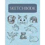 Sketchbook: Cute Animal Pastel Sketchbook - 100 Blank Pages with Horizontal Lines - Artist Sketchbook for Drawing - Great for Beginners or Experienced - 8.5x11 Inches