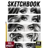 Sketchbook for Artists: Portrait Eyes Practice Pad: A grayscale reference sketchbook with lightly visible female eyes for tracing and drawing. Perfect ... shapes, proportions, and shading techniques.