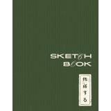 Sketchbook: Green 8.5x11 Sketchbook – Blank Pages, Japanese "Create" Stamp – Perfect for Kids Teens Students Adults Artists