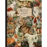 Sketchbook with Dogs Vintage Illustration: Aesthetic Notebook for Sketching, Journaling, or Doodling | Large Size: 8.5" x 11" | 100 Blank Pages