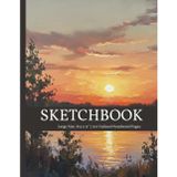 Sketchbook with Numbered Unlined Pages 8.5 x 11 Paperback: Sunset Landscape Pattern: Serene & Artistic Journal for Drawing & Creative Ideas