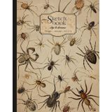 Sketchbook with Spiders Vintage Scientific Illustration: Aesthetic Notebook for Sketching, Journaling, or Doodling | Size: 8.5" x 11" | 100 Blank Pages