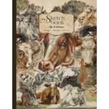 Sketchbook with Vintage Cows Illustration: Cute Aesthetic Notebook for Sketching, Journaling, or Doodling | Large Size: 8.5" x 11" | 100 Blank Pages